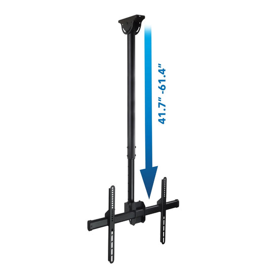 Mount-It! TV Mount Ceiling with Long Extension Up to 110 lbs Full Motion Tilt Swivel Height High Strength Steel - Black
