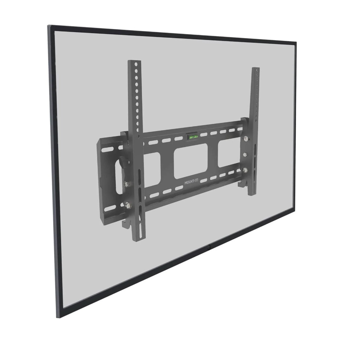 Mount-It! TV Mount Heavy Duty Super Strength Up to 80 In up to 175 lbs Tilt Integrated Level High Strength Steel Openings for Cable Management - Black