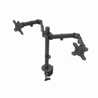 Klipxtreme Dual Monitor Mount Desk Clamp Up to 32in Full Motion Tilt Swivel & Rotation Vesa - Black