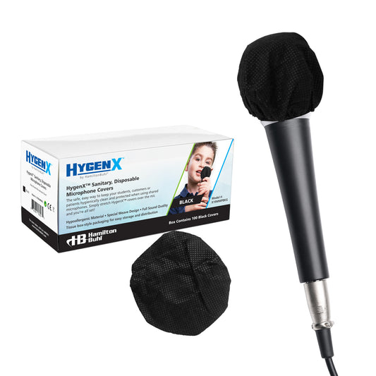 HamiltonBuhl Sanitary Mic Covers HygenX 100 Black No Returns PPE