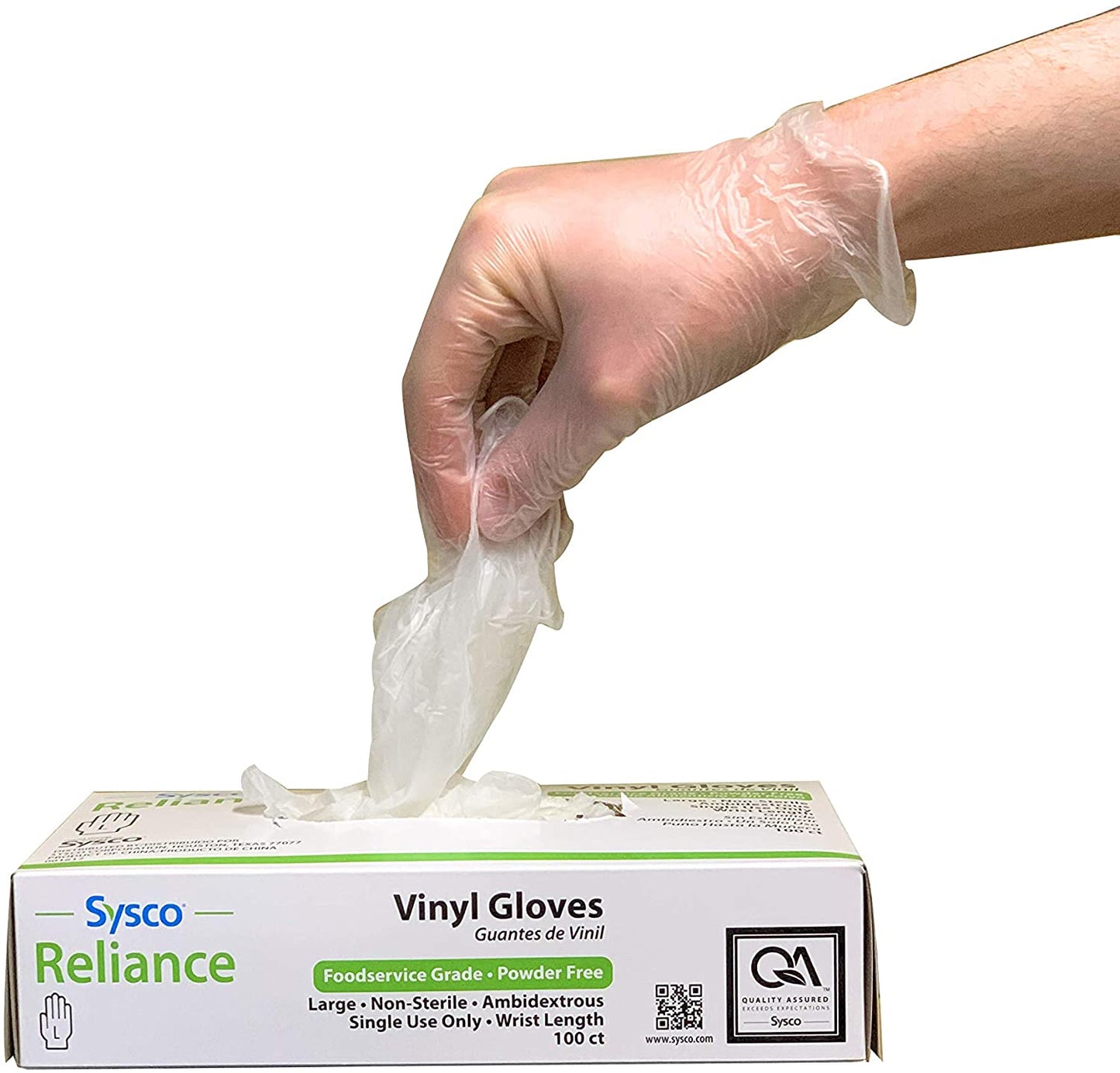 Sysco Reliance Vinyl Gloves L (Box of 100) Powder Free Clear No Returns PPE