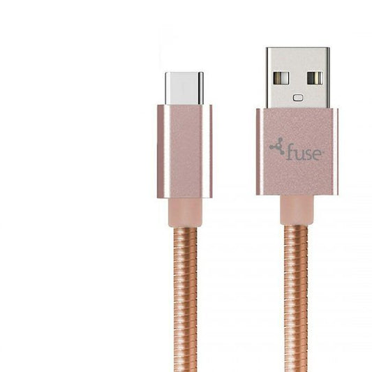 Fuse Fuse Charge & Sync USB-C to USB-A Metal 3ft - Pink (UPC: 842935079825) – Image 2
