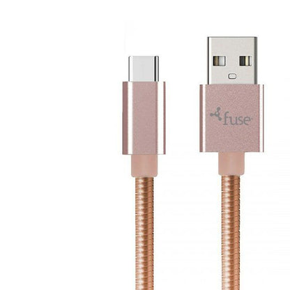 Fuse Fuse Charge & Sync USB-C to USB-A Metal 3ft - Pink (UPC: 842935079825) – Image 4