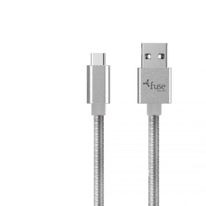 Fuse Fuse Charge & Sync USB-C to USB-A Metal 3ft - Silver (UPC: 8429350798180)