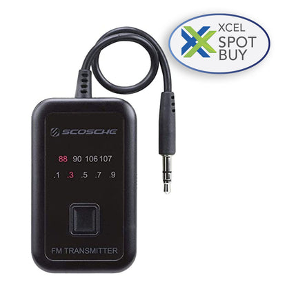 Scosche Scosche FM Transmitter Universal with Built-In Auxiliary 3.5mm Cable 20 Frequencies (Requires 2 AAA Batteries not