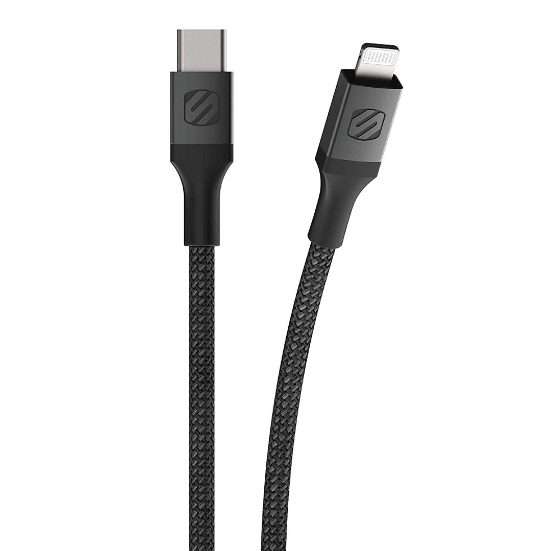 Scosche Scosche Charge & Sync Lightning to USB-C MFI Braided Cable Strikeline Premium 6ft Space Grey (SKU: 51140) – Image 3