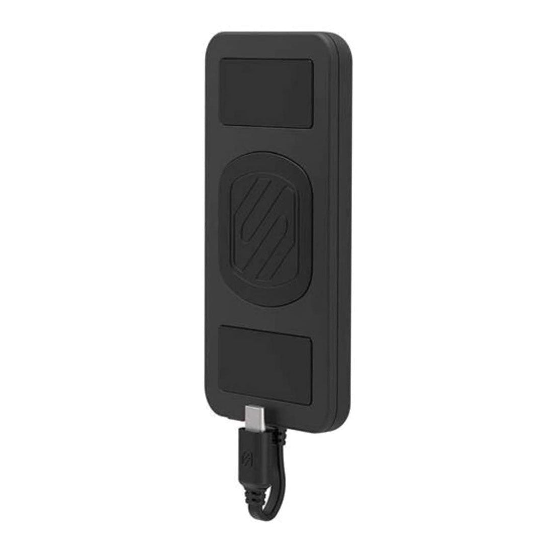 Scosche Scosche 4000mAh Powerbank 1 Port MagicMOUNT with 2 MagicPLATES large and small - Micro USB Built in Cable - Black