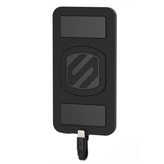 Scosche 4000mAh Powerbank 1 Port 2.1 Amp MagicMOUNT with 2 MagicPLATES large and Small with Built in Lightning MFI Cable