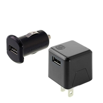 Scosche Wall & Car Charger Combo Kit Revive 2.4 Amp Kit includes 1 Wall Charger & 1 Car Charger Black 1 Port USB-A Each