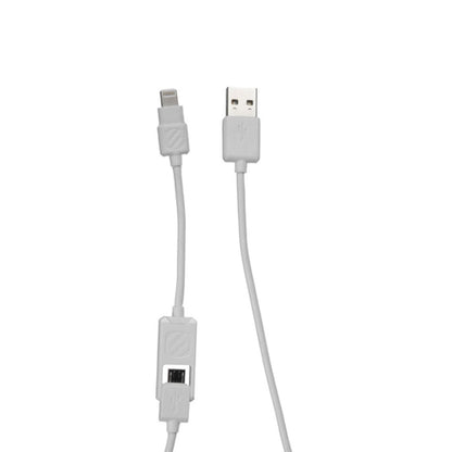 Scosche Charge & Sync Lightning MFI/micro USB to USB-A 3ft White smartSTRIKE
