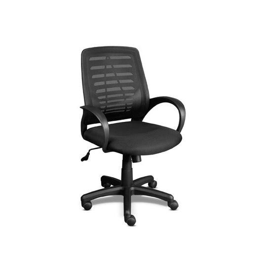 Xtech Office Chair AeroChair Executive Mesh Back Lumbar Armrests, Tilt 14°, Adjustable Height Wheels - Black