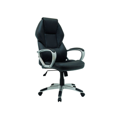 Xtech Office Chair Montpellier Executive with Arm Rests - Wheels with Chrome Base & Foot Rest, Tilt 14°, Height Adjustment High Quality Black