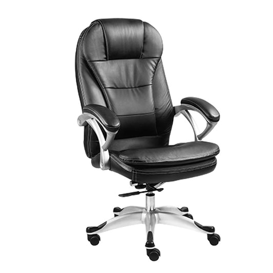 Xtech Office Chair Executive Comfort Padded Lumbar & Headrest with Arm Rests - Dual Wheels with Chrome Base & Foot Rest, Tilt 16°, Height Adjustment High Quality Black