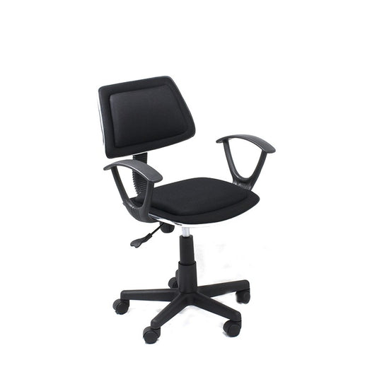 Xtech Office Chair Cloth Modern & Ergonomic Style with Wheels, Tilt 17° & Height Adjustment with Armrests - Black