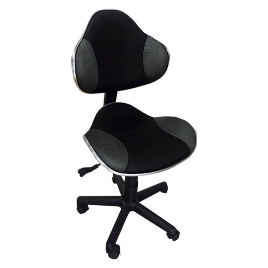 Xtech Office Chair Cloth Modern Style with Wheels, Tilt 17° & Pneumatic Height Adjustment 2 Tone Black & Grey