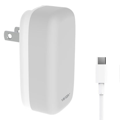 Ventev Wall Charger 1 Port 20W USB-C - White & Grey with USB-C to USB-C Cable 3.3ft - White