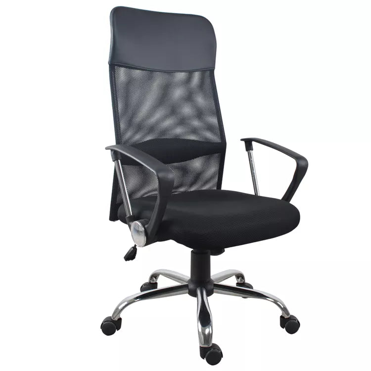 Xtech Office Chair Turin Executive Mesh Back Armrests, Tilt 14°, Adjustable Height Steel Base - Black