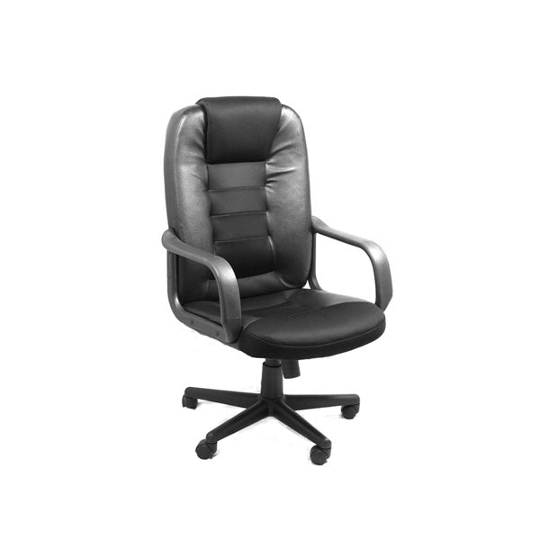 Xtech Office Chair Toulouse Executive Lumbar Cushioned Support - Tilt 14°, Armrests Adjustable Height - Wheels - Black