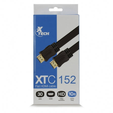 Xtech Xtech HDMI Cable Male to Male Gold Plated Contacts - 10ft - Black (UPC: 7983021670320)