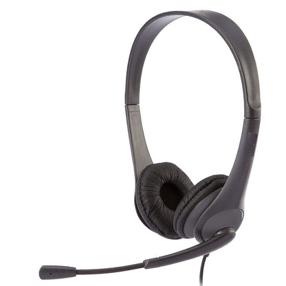 Headset Headset Stereo with Boom Mic USB Adjustable On Ear - Black Bulk