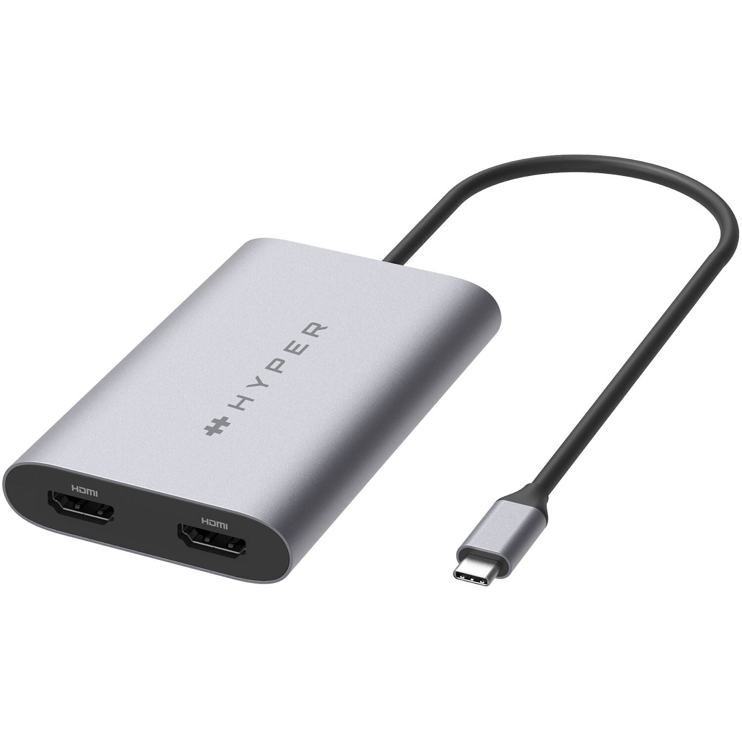 Hyper Hyper HDMI Dual 4K Monitor Adapter USB-C Universal HyperDrive - Connect 2 HDMI Monitors - Power Deliver Pass Through -