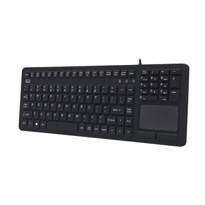 Adesso Adesso Keyboard Wired Antimicrobial Silicon with Touchpad - Water & Dust Proof - Illuminated Keyboard - Black (SKU: