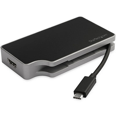 StarTech StarTech Docking Station Travel USB-C 4K HDMI or 1080p VGA RJ45 Gigabit Ethernet - Black & Silver (UPC:
