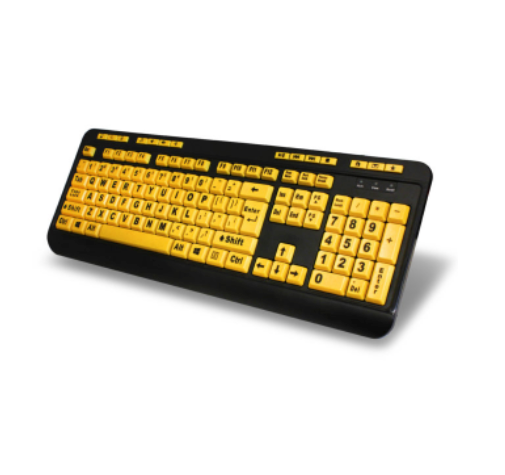 Adesso Adesso Keyboard Wired 4X Large Print Multimedia Fluorescent Keys PC/Mac - Black & Yellow (UPC: 783750006255) – Image 4