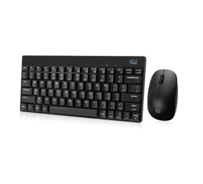 Adesso Adesso Keyboad & Mouse Mini Combo Wireless Spill Resistant Advanced Optical Sensor PC/Mac - Black (SKU: 51885)