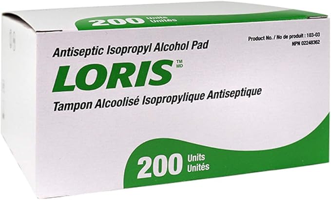 Loris Alcohol Antiseptic Swabs 70% Isopropyl Box 200 No Returns PPE