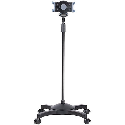 StarTech Mobile Tablet Stand with Lockable Wheels Vlogging - Height Adjustable For 7 to 11 Inch Tablets Detachable Holder - Black