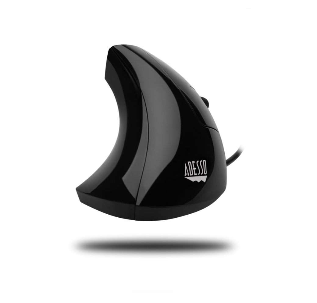 Adesso Adesso Mouse Wired Vertical E1 Illuminated 6 Buttons up to 1600dpi Right Hand - Black
