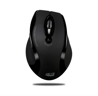 Adesso Adesso Mouse Laser Wireless Ergonomic G25 6 Button up to 1600dpi PC/Mac - Black