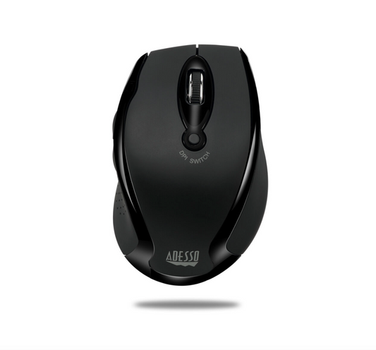 Adesso Adesso Mouse Wireless Ergonomic M20B 6 Button up to 1600dpi PC/Mac - Black