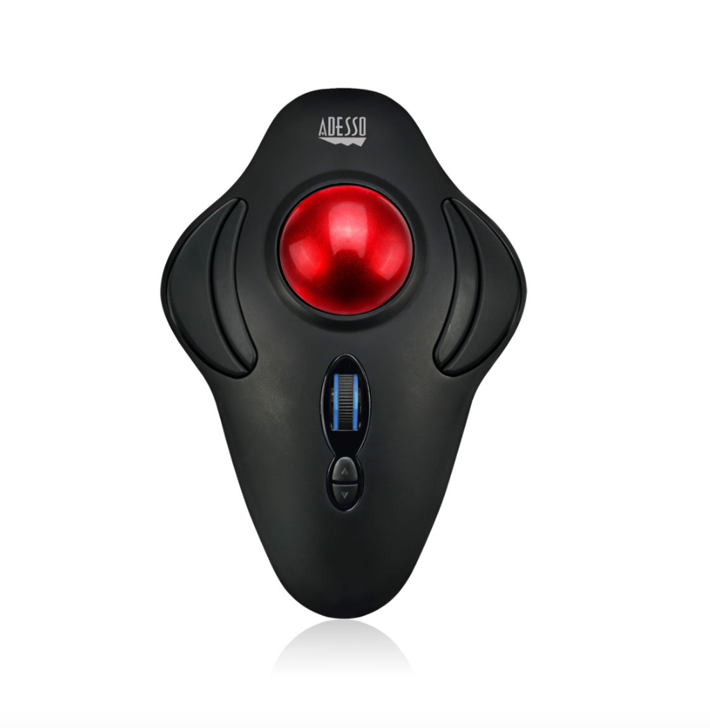Adesso Adesso Trackball Mouse Wireless Ergonomic T40 7 Buttons Programmable Ball Centre up to 4800dpi PC/Mac - Black (SKU: