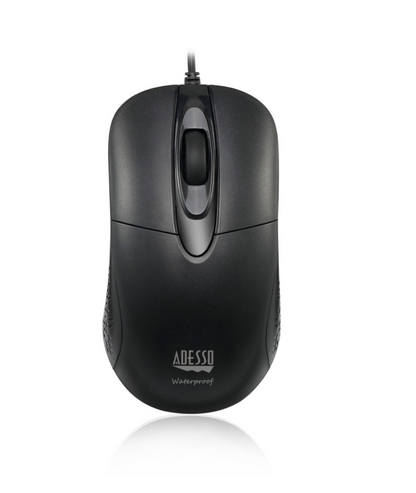 Adesso Adesso Mouse Wired Antimicrobial Waterproof IP67 W4 3 Button up to 1000dpi PC/Mac - Black (SKU: 52116)