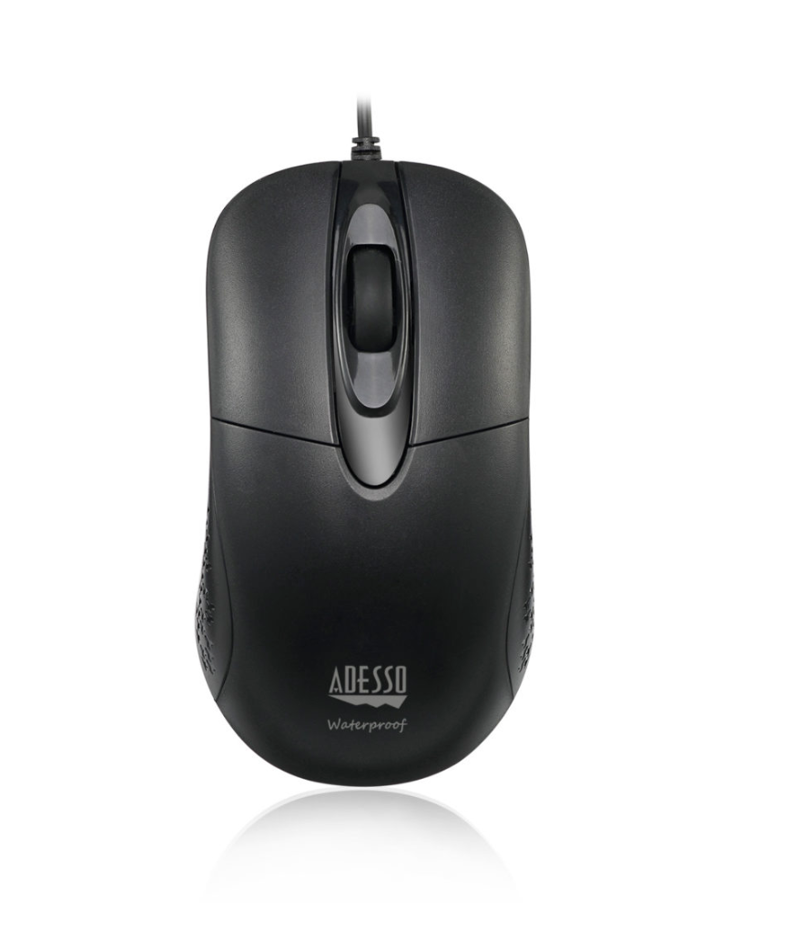 Adesso Adesso Mouse Wired Antimicrobial Waterproof IP67 W4 3 Button up to 1000dpi PC/Mac - Black