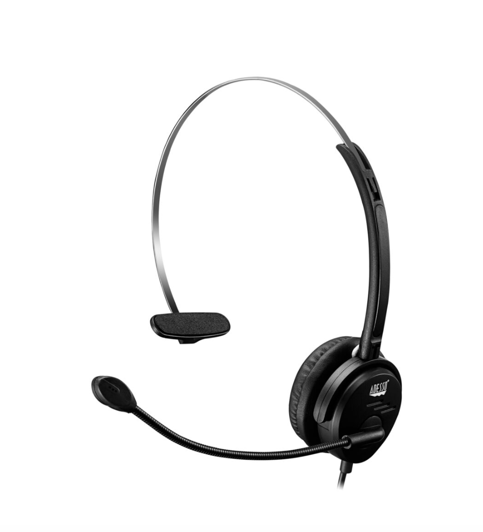 Adesso Adesso Headset Mono with Boom Mic Xtreme P1 Noise Cancelling USB Inline Control Module - Black (SKU: 52128) – Image 5