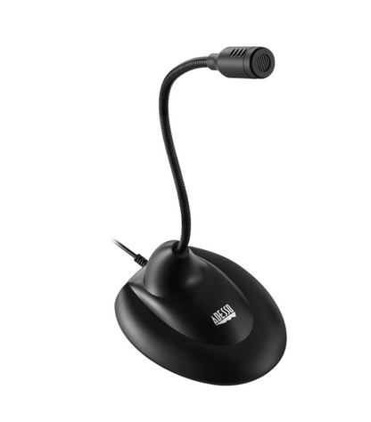 Adesso Adesso Microphone Gooseneck Omni Directional  USB Noise Reduction On/Off Switch PC/Mac - Black