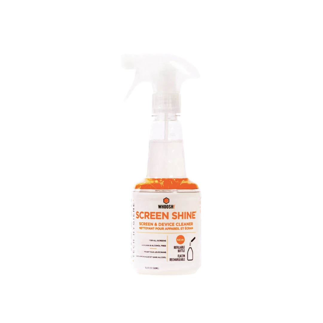 Whoosh Whoosh! Screen Shine Pro 500mL Commercial Spray Bottle Refillable Non-Toxic Alcohol & Ammonia Free Formula (SKU: