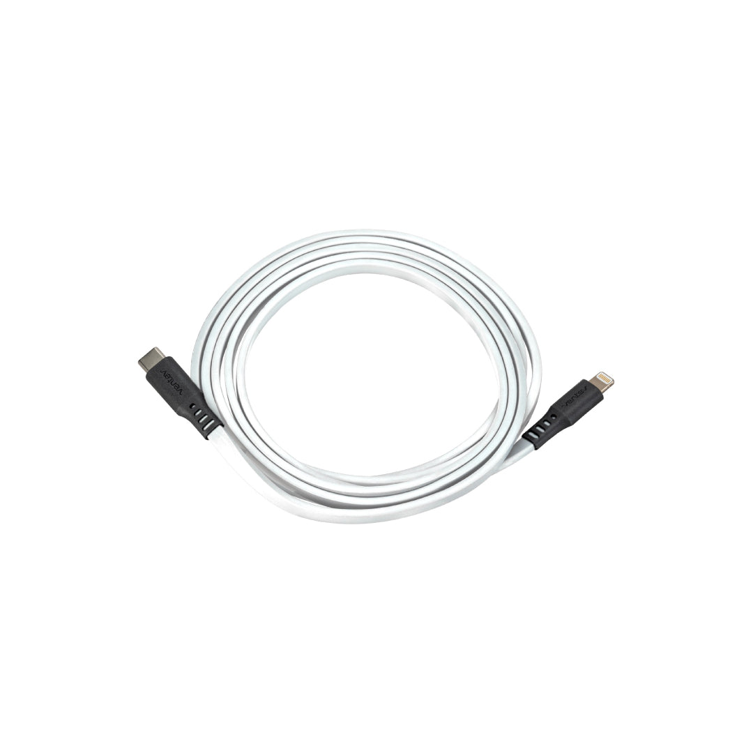 Ventev Ventev Charge & Sync Lightning MFI to USB-C Cable 6ft Flat - White (SKU: 52428) – Image 4