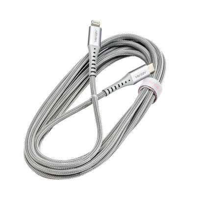 Ventev Ventev Charge & Sync Lightning MFI to USB-C Cable 10ft Alloy - Steel Grey (UPC: 8100797206990) – Image 4