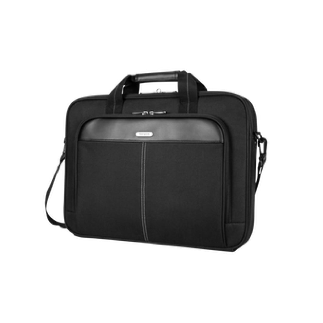 Targus Targus Laptop Bag 15.6in Classic Slim Briefcase with Shoulder Strap Luggage Pass Through - Black (UPC: 926362604460)