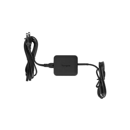 Targus Targus Universal Laptop Power Adapter 65W Semi Slim USB-C Qualcomm Quick Charge 3.0 with Extra USB-A Port - Black