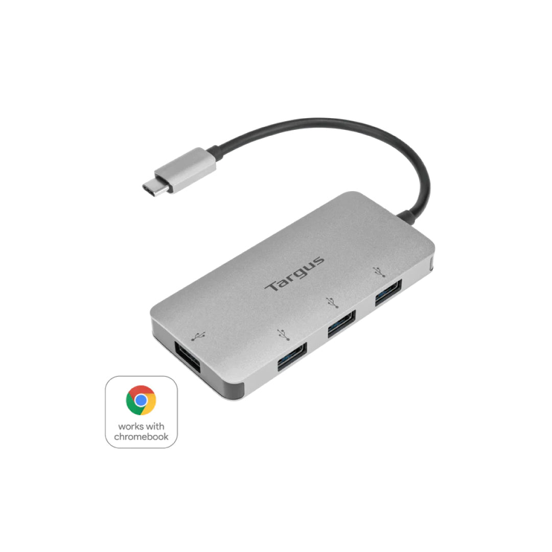 Targus Targus Hub USB-C 4 Port USB-A 3.1 Gen 1 PC/Mac/Chromebook - Silver (UPC: 092636341435) – Image 3