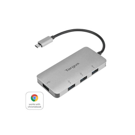 Targus Targus Hub USB-C 4 Port USB-A 3.1 Gen 1 PC/Mac/Chromebook - Silver (UPC: 092636341435) – Image 2