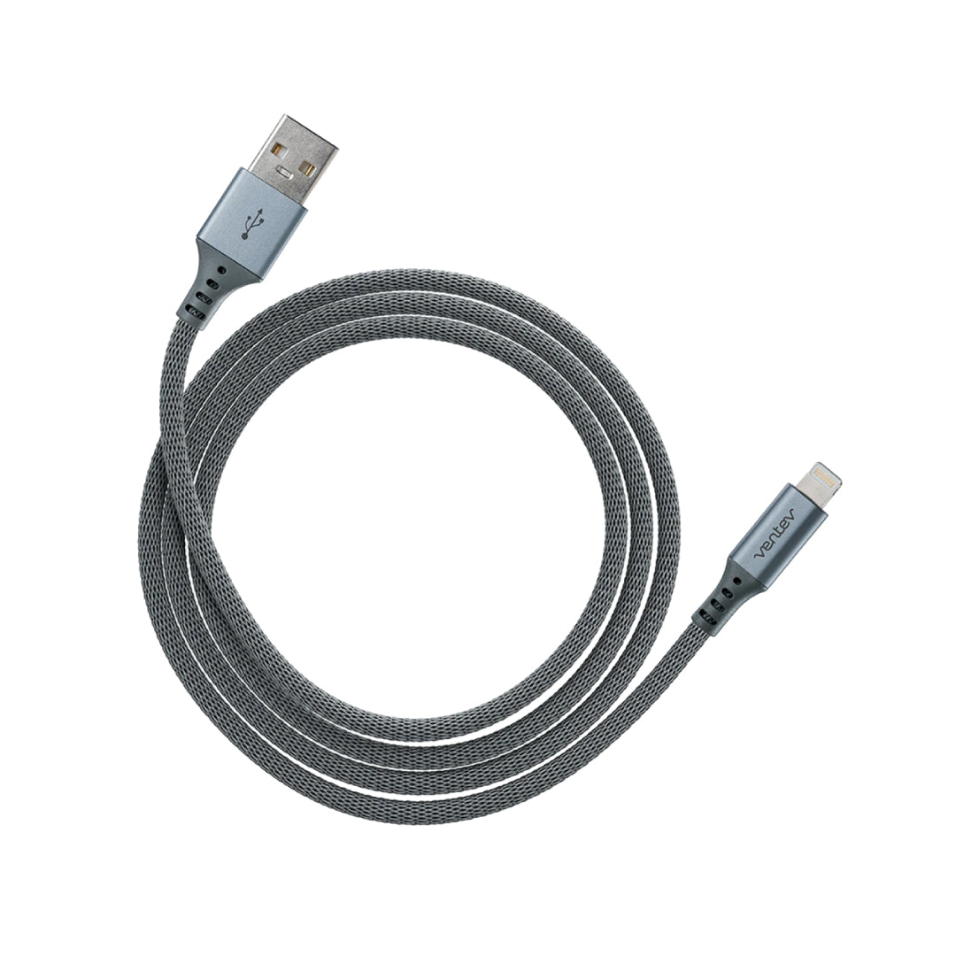 Ventev Ventev Charge & Sync Lightning MFI to USB-A Cable 4ft Alloy - Steel Gray (SKU: 52671) – Image 3