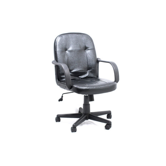 Xtech Office Chair Executive Lumbar Support Armrests, Tilt 14°, Adjustable Height Wheels - Black