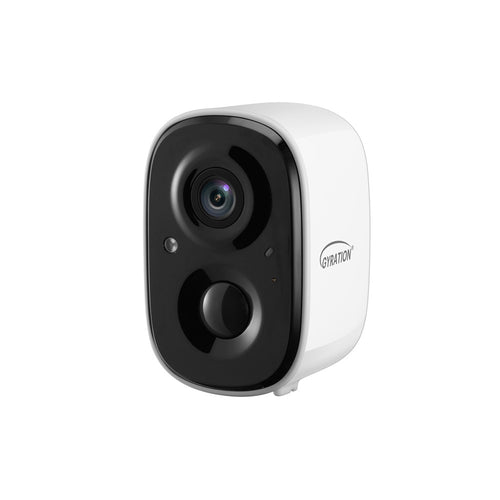 Gyration Smart Home Outdoor/Indoor Wifi Camera 2MP Cyberview 2010 IP65 Waterproof Built in Mic Motion Detection Night Vision Rechargeable Battery - White