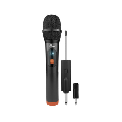Xtech Xtech Microphone Wireless UHF with Rechargeable Receiver works with 3.5mm or 1/4in Jack up to 82ft Range - Black (SKU:
